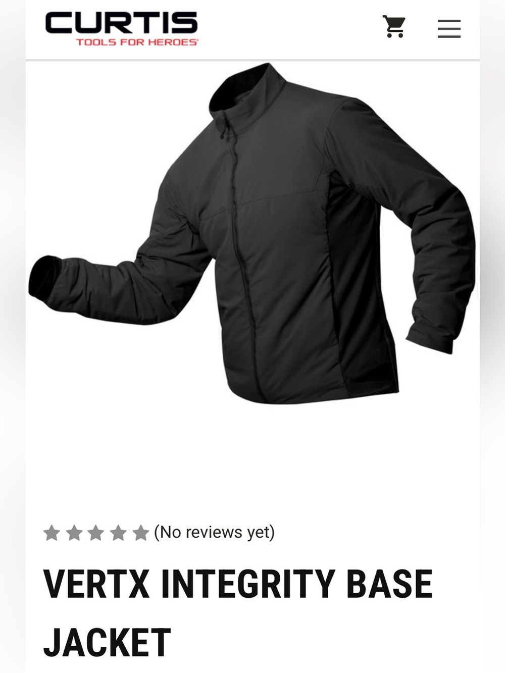 Vertx Integrity Men's Black Full-Zip Base Jacket Size M